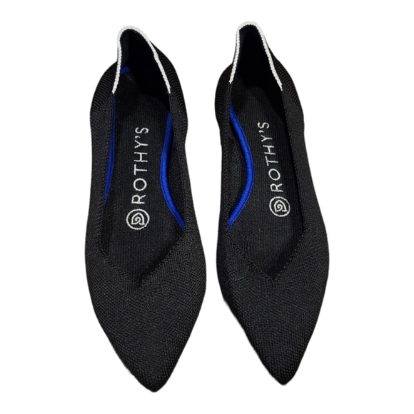 Rothy's Shoes - Rothy's Black The Point Retired White Halo Shoes